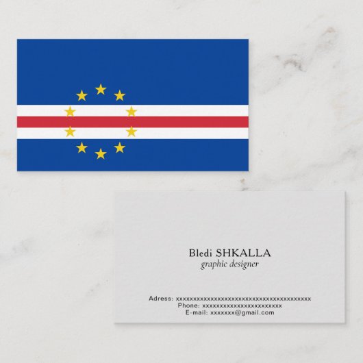 Carte De Visite Cap Verde flag (Devant / Derrière)