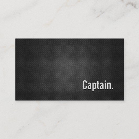 Carte De Visite Capitaine Cool Simplicité en métal noir (Devant)