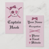 Carte De Visite Capitaine Hook Skull et crochets de crochet (dos (Devant / Derrière)