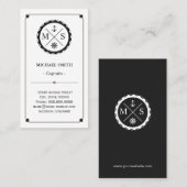 Carte De Visite Capitaine - Monogramme marin rétro (Devant / Derrière)