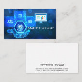 Carte De Visite Capital-risque | Entreprise | Arrière - plan techn (Devant / Derrière)