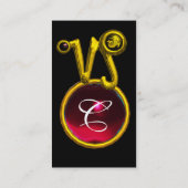 Carte De Visite CAPRICORN ZODIAC SIGNE JEWEL MONOGRAM, Rubis rouge (Dos)