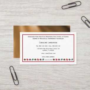 Carte De Visite Caps de remise de diplômes colorés Rouge & Blanc P