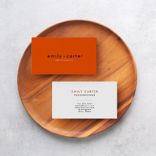 Carte De Visite Captivé avec un chic minimaliste : Orange tendance
