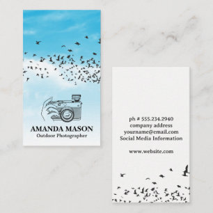 Carte De Visite Capture de la caméra   Oiseaux dans le ciel