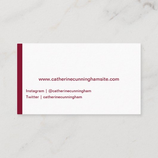 Carte De Visite Capture d'écran de l'acteur Burgundy Red Stripe (Dos)