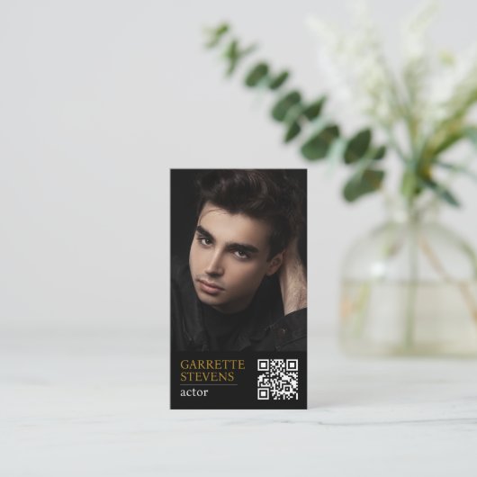 Carte De Visite Capture d'écran de signature minimal de l'acteur m (Debout devant)