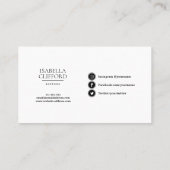 Carte De Visite Capture d'écran d'un modèle d'acteur (Dos)