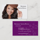 Carte De Visite Capuchon floral subtil (Devant / Derrière)