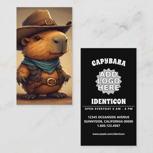 Carte De Visite capybara cow-boy (Devant / Derrière)