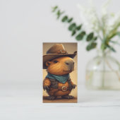 Carte De Visite capybara cow-boy (Debout devant)