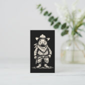 Carte De Visite capybara cow-boy (Debout devant)