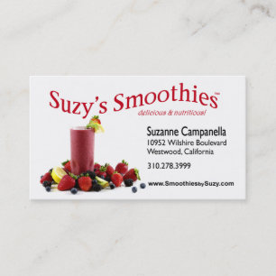 Carte De Visite Car de nourriture de nutritionniste de Smoothies