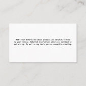 Carte De Visite Car Service | Wrenches Wheel Logo (Dos)