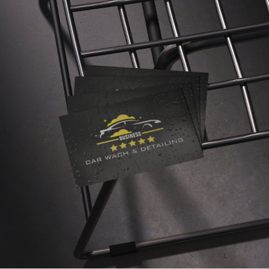 Carte De Visite Car Wach & Auto detailing rofessional Water black