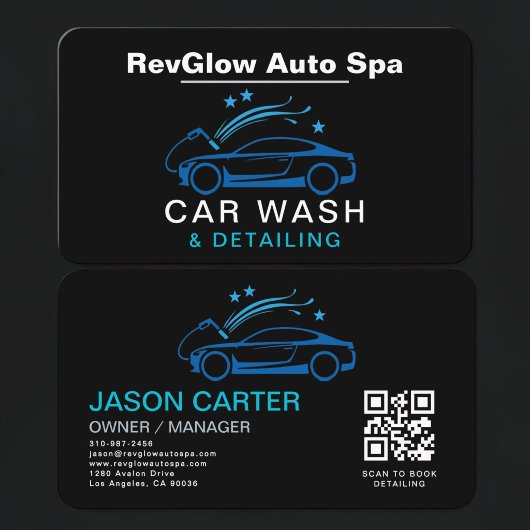 Carte De Visite Car Wash & Detailing QR Code 