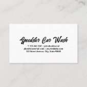 Carte De Visite Car Wash Graphics | Soap Bubbles | Auto Service (Dos)