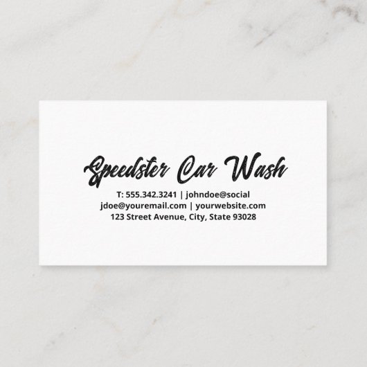 Carte De Visite Car Wash Graphics | Soap Bubbles | Auto Service (Dos)