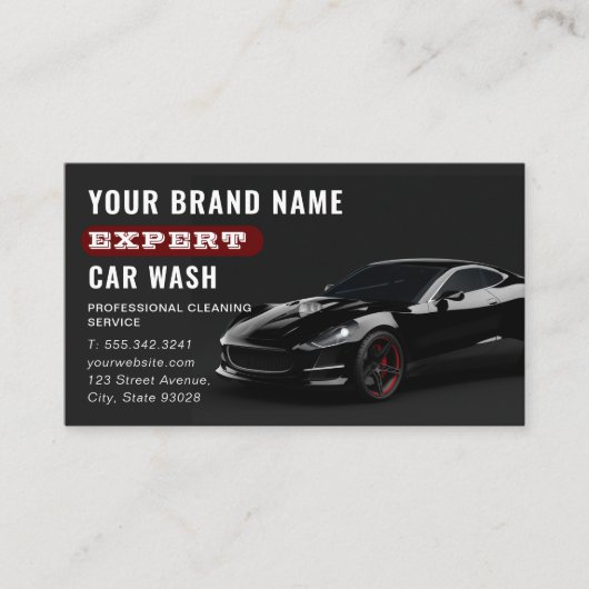 Carte De Visite Car Wash Mobile Auto Detailing Automotive Cleaning (Devant)
