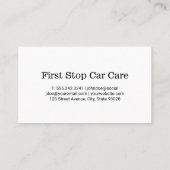 Carte De Visite Car Wash Spray Logo | Auto Cleaning Care (Dos)