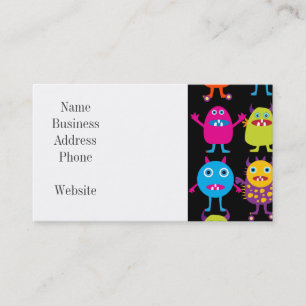 Carte De Visite Caractères colorés drôles de créatures de partie