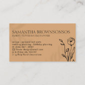 Carte De Visite Caramel Elegant Ivy Shadow Leaf Frame Flower (Dos)