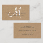 Carte De Visite Caramel Linge Brown Simple Monogramme minimal (Devant / Derrière)