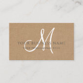 Carte De Visite Caramel Linge Brown Simple Monogramme minimal (Devant)