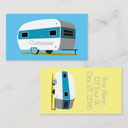 Carte De Visite Caravan Camper RV Thunder_Cove (Devant / Derrière)