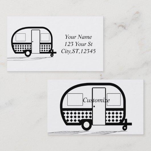Carte De Visite Caravane de remorque de voyage classique Thunder_C (Devant / Derrière)