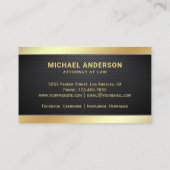 Carte De Visite Carbon Fiber Gold Justice Scale Avocat Procureur (Dos)
