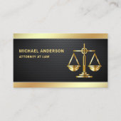 Carte De Visite Carbon Fiber Gold Justice Scale Avocat Procureur (Devant)