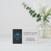 Carte De Visite Carbon Fiber | Health Doctor Logo (Debout devant)
