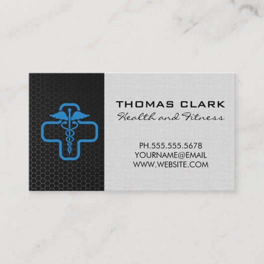 Carte De Visite Carbon Fiber | Health Doctor Logo (Devant)