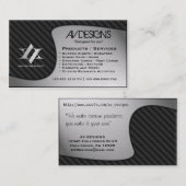 Carte De Visite Carbone abstrait de Yin Yang/aluminium balayé (Devant / Derrière)