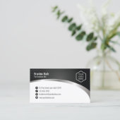 Carte De Visite Carbone automatique de logo et de texte personnali (Debout devant)