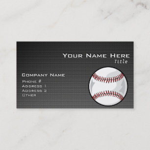 Carte De Visite Carbone fibre look Baseball