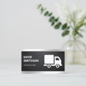 Carte De Visite Carbone Logistique Transport Camion de fret (Debout devant)