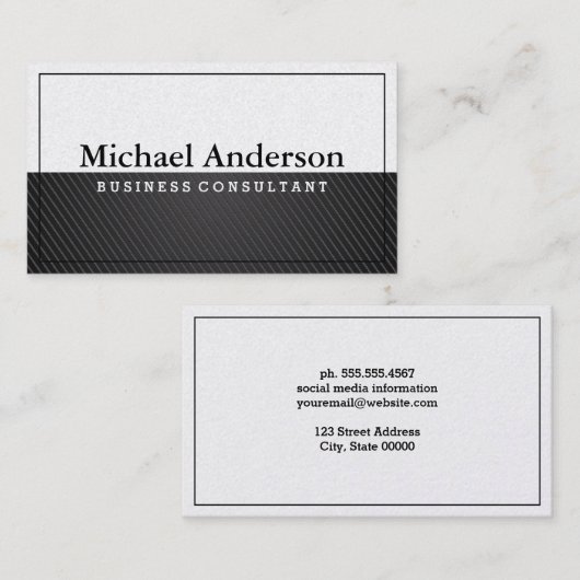 Carte De Visite Carbone noir | Blanc (Devant / Derrière)
