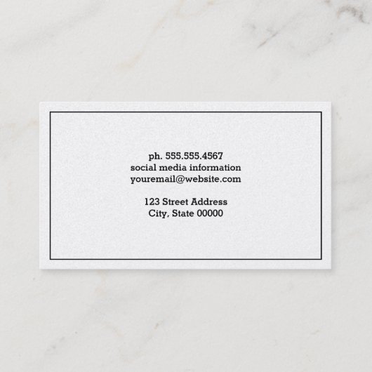 Carte De Visite Carbone noir | Blanc (Dos)