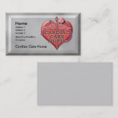 Carte De Visite Cardiaque Caduceus Soins cardiaques Infirmière (Devant / Derrière)