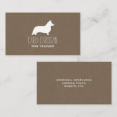 Carte De Visite Cardigan Welsh Corgi Silhouette (Devant / Derrière)
