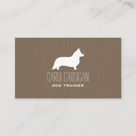 Carte De Visite Cardigan Welsh Corgi Silhouette (Devant)
