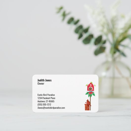 Carte De Visite Cardinal Bird Winter Thème Sept lignes Custom (Debout devant)