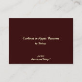 Carte De Visite Cardinal dans Apple Blossoms ATC (Dos)