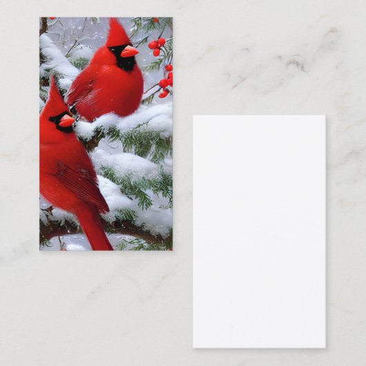 Carte De Visite Cardinal de Noël moelleux (Devant / Derrière)