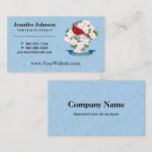 Carte De Visite Cardinal d'État de Caroline du Nord Oiseau Dogwood (Devant / Derrière)