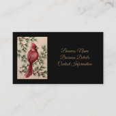 Carte De Visite Cardinal rouge et pins (Devant)