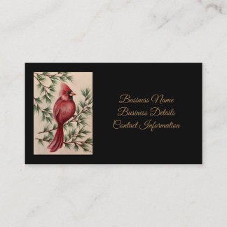 Carte De Visite Cardinal rouge et pins