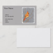 Carte De Visite Cardinal sur la peinture de branche - Art original (Devant / Derrière)